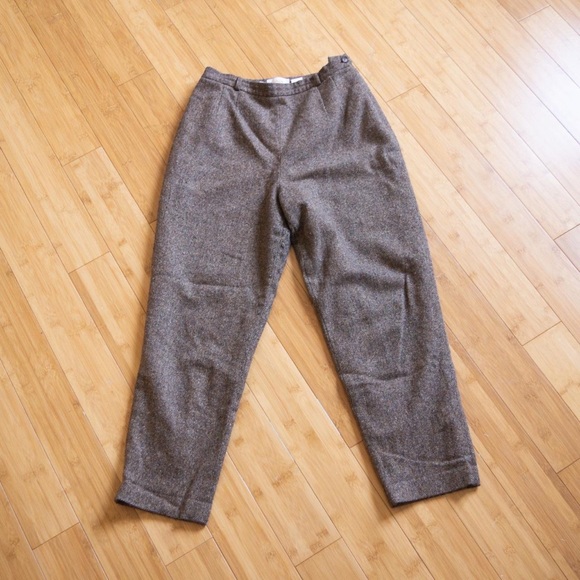 Vintage Wool Herringbone Trousers - PLEASE COMMENT BEFORE BUYING - Picture 1 of 4
